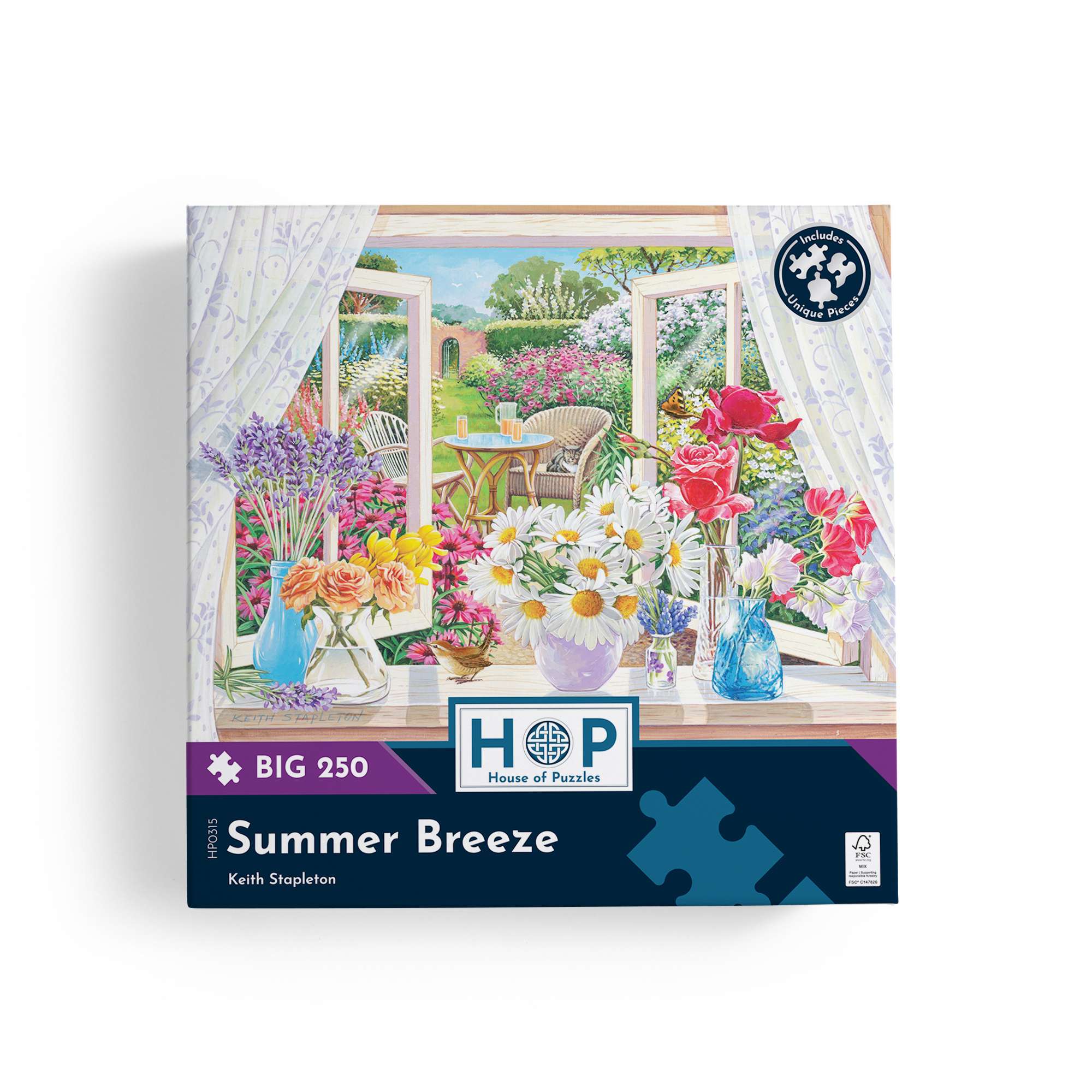 house-of-puzzles-summer-breeze-puzzle-250-pi-ces-t-jardin-fleurs image 4