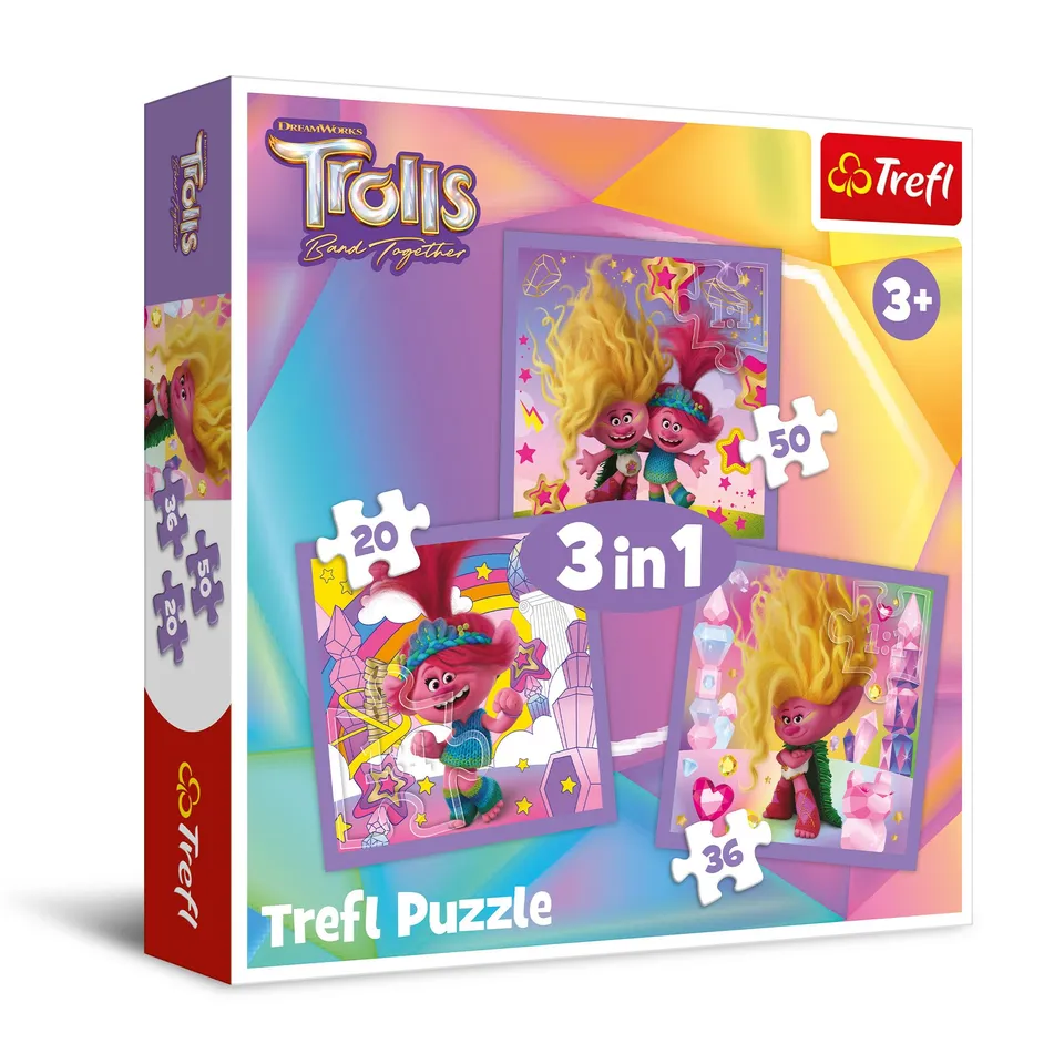 trefl-red-trolls-band-together-puzzle-3en1-20-50-pi-ces-d-s-3-ans image 1
