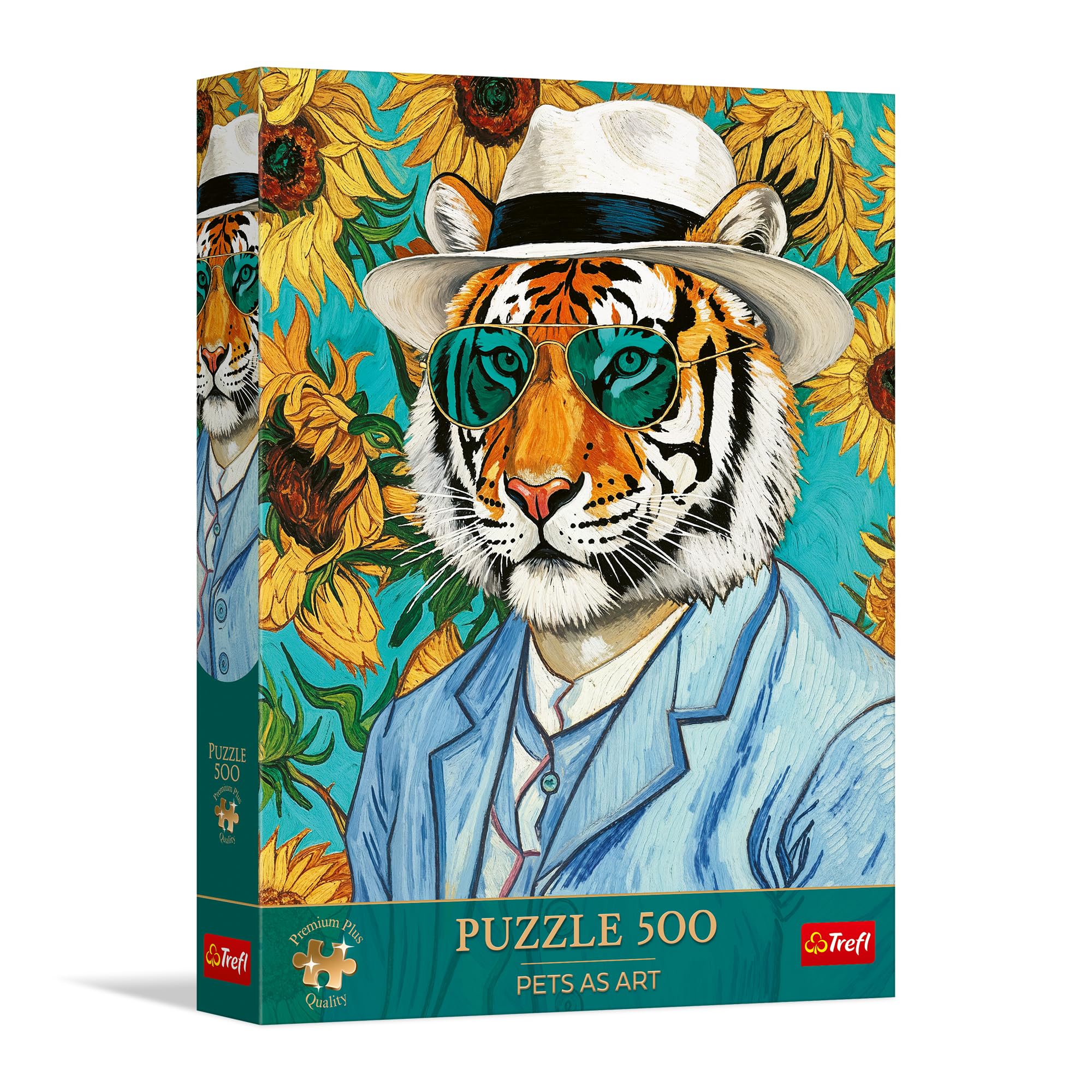 trefl-premium-plus-monsieur-tigre-puzzle-500-pi-ces-tournesols image 1