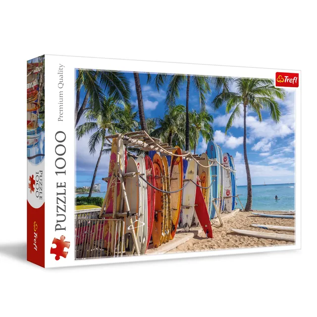trefl-red-waikiki-hawaii-puzzle-adulte-1000-pcs-plage-surf image 1