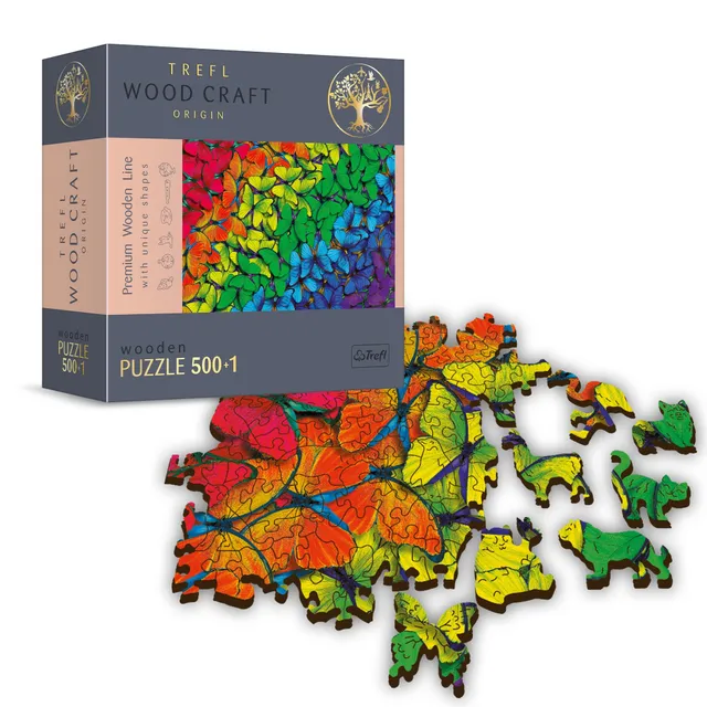 trefl-wood-craft-papillons-arc-en-ciel-501-pcs-puzzle-bois image 1