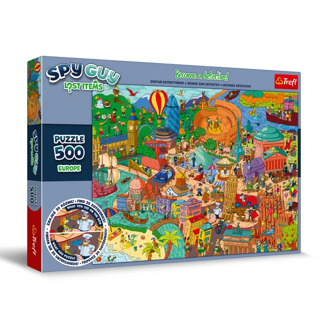 trefl-spy-guy-puzzle-500-pi-ces-europe-objets-perdus image 1