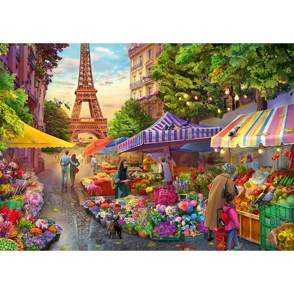 trefl-premium-plus-tea-time-march-aux-fleurs-paris-puzzle-1000 image 2