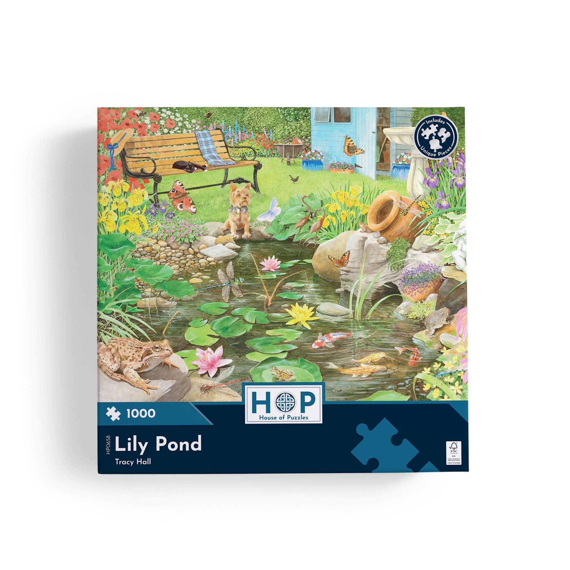 house-of-puzzles-1000-puzzle-1000-pi-ces-lily-pond-jardin-fleurs image 4