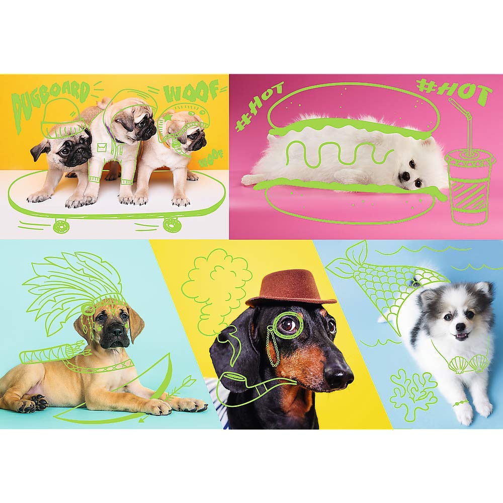 trefl-red-chien-d-fil-neon-color-line-puzzle-1000-pi-ces image 2