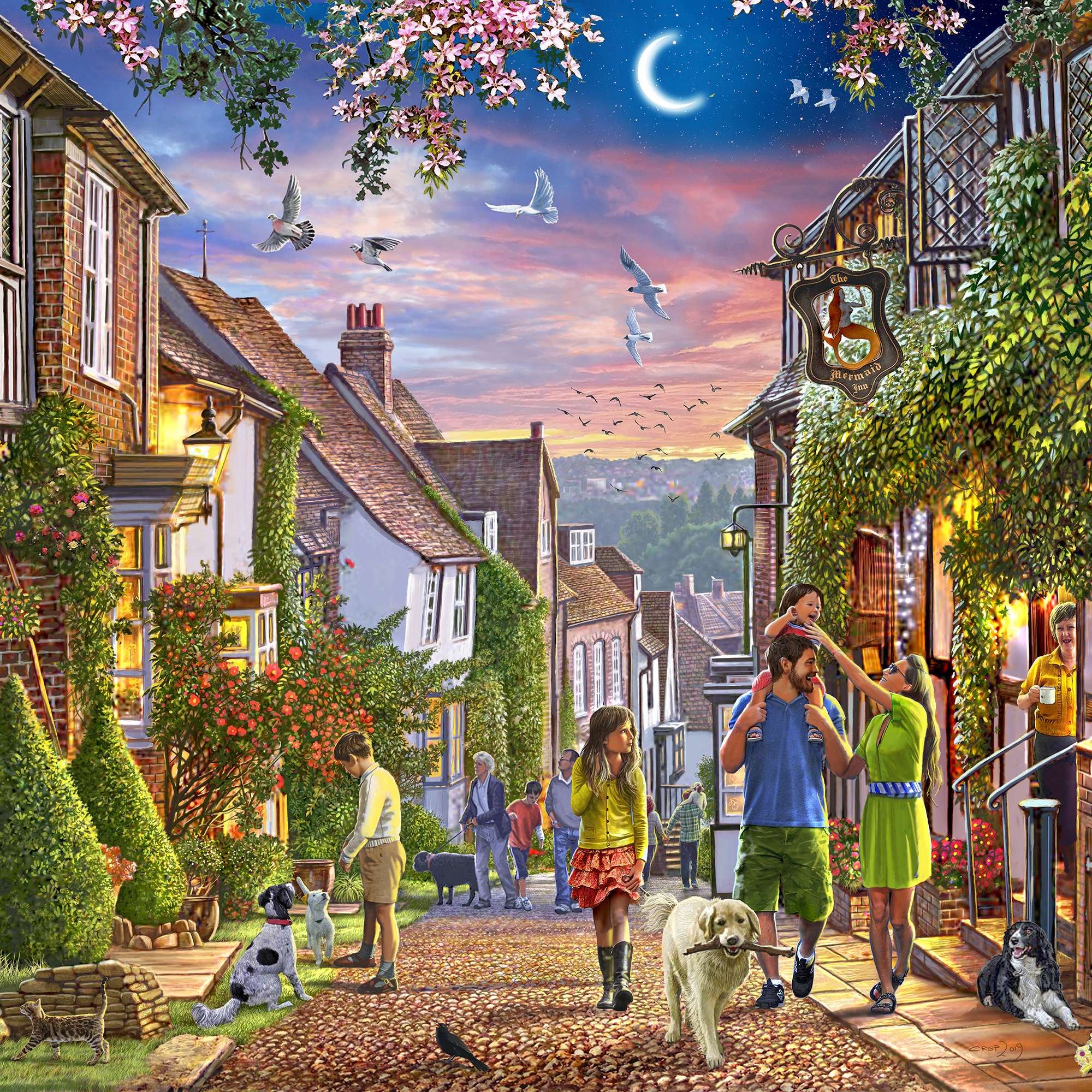 house-of-puzzles-puzzle-1000-pi-ces-mermaid-street-rye-nuit-steve-crisp image 3