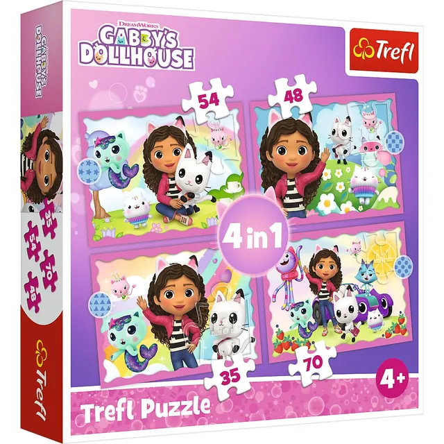 trefl-puzzle-4-en-1-gabby-maison-du-chat-4-ans image 1