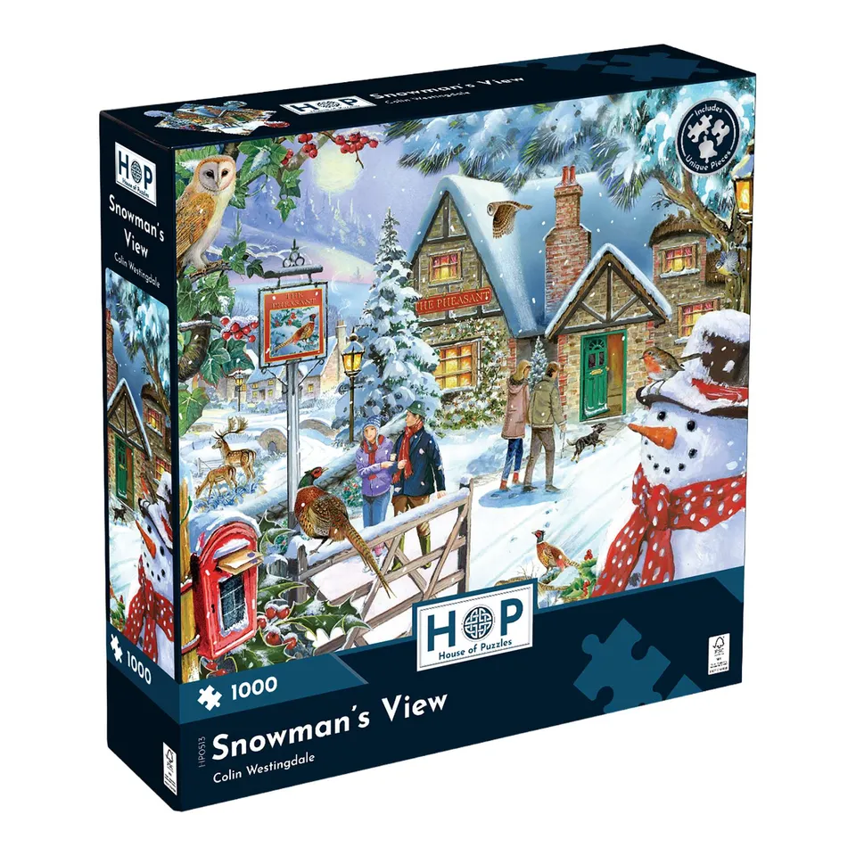 house-of-puzzles-snowman-s-view-1000-puzzle-1000-pi-ces-no-l-hiver image 1